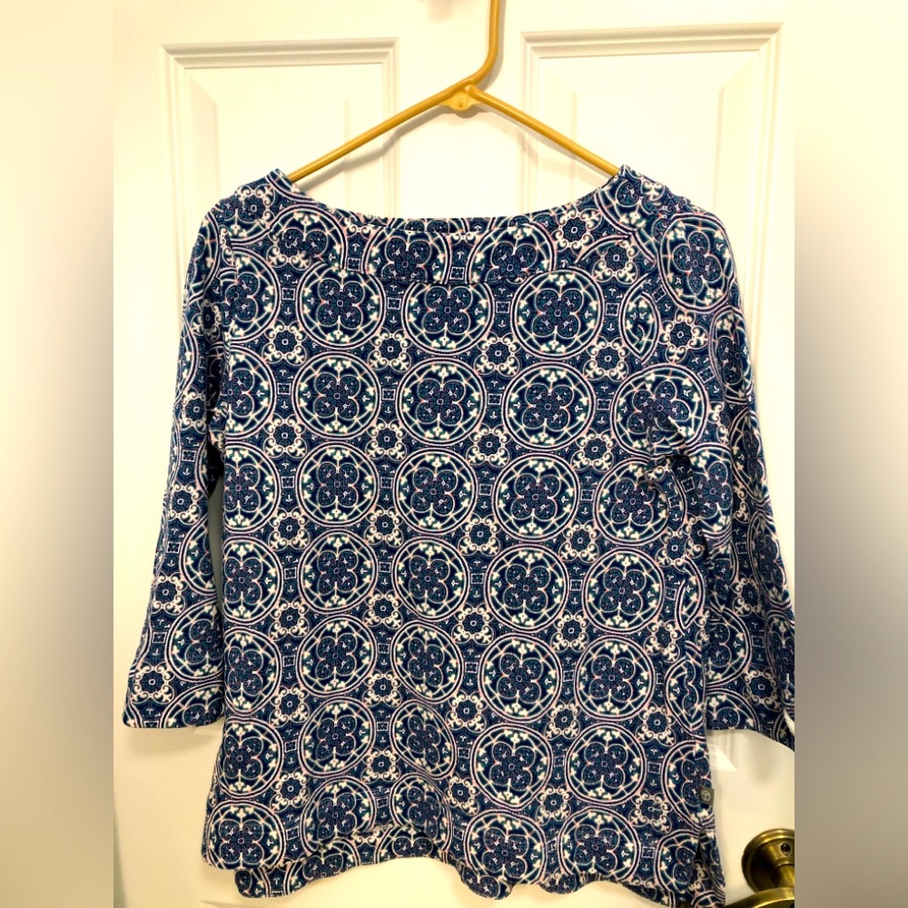 Talbots multicolored long sleeve tee.Sz Small 100% cotton. Boat neck